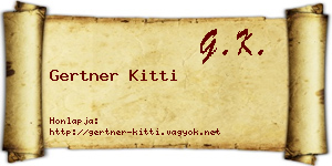 Gertner Kitti névjegykártya